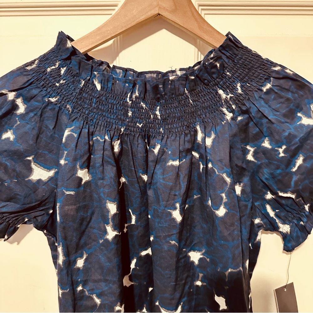 Vintage | Top | Floral Navy & Blue Printed Top - Picture 3 of 7